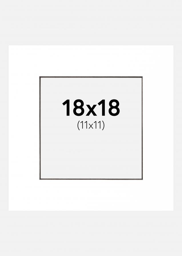 Paspatuuri Valkoinen (Musta keskus) 18x18 cm (11x11 cm)