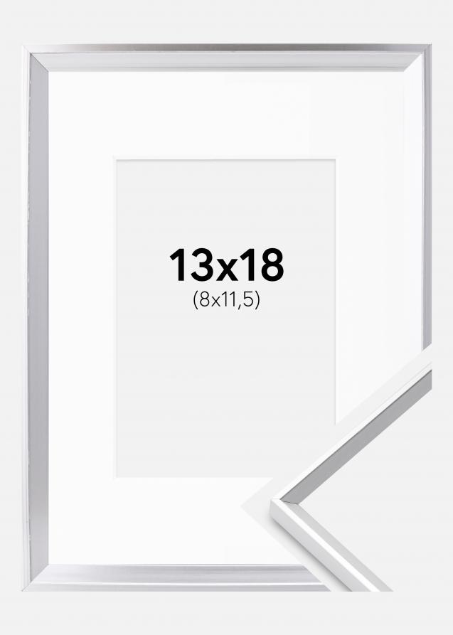 Kehys Desire Hopeanvärinen 13x18 cm - Passepartout Valkoinen 9x12 cm