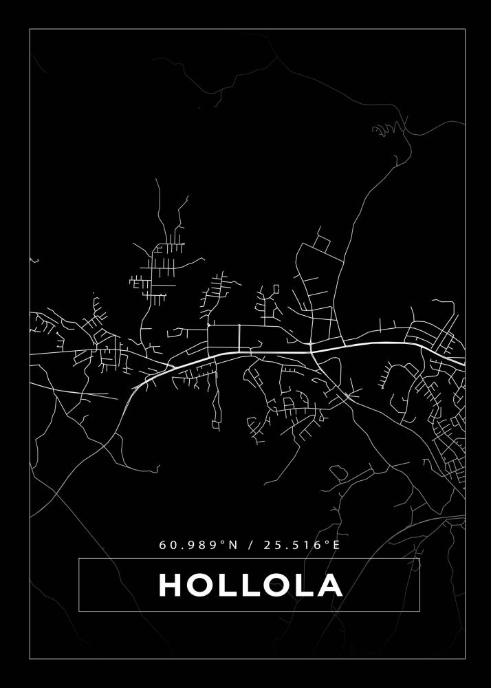 Kartta - Hollola - Musta Juliste