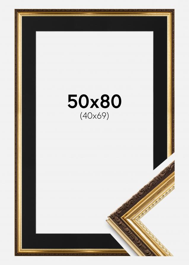 Kehys Abisko Kulta 50x80 cm - Paspatuuri Musta 41x70 cm