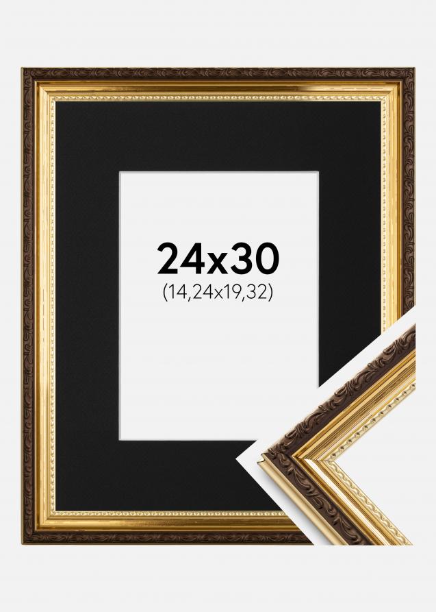 Kehys Abisko Kulta 24x30 cm - Paspatuuri Musta 6x8 tuumaa (15,24x20,32 cm)