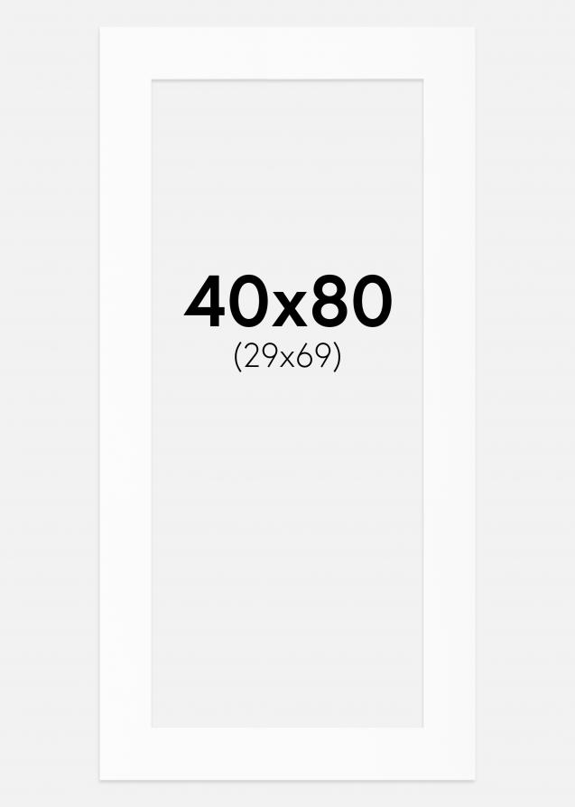 Passepartout Valkoinen Standard (Valkoinen keskus) 40x80 cm (29x69)