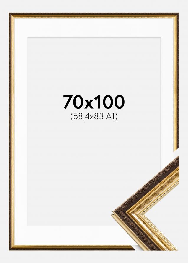 Kehys Abisko Kulta 70x100 cm - Passepartout Valkoinen 59,4x84 cm (A1)