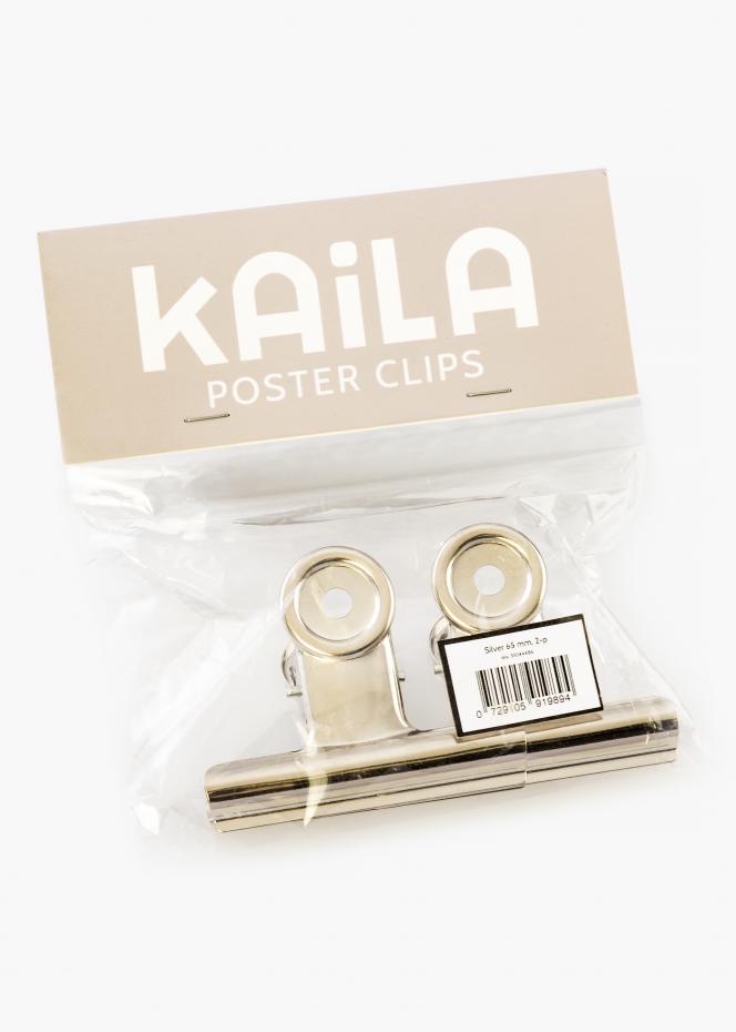 KAILA Poster Clip Silver 65 mm - 2-p