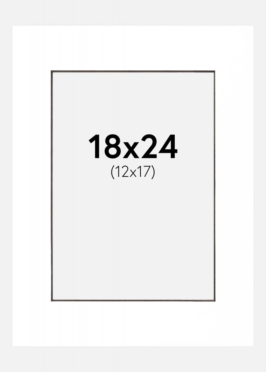 Paspatuuri Valkoinen (Musta keskus) 18x24 cm (12x17 cm)