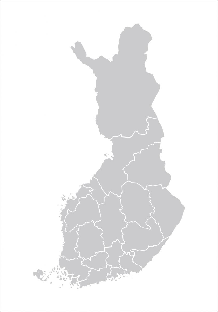 Kartta - Suomi - Harmaa Juliste
