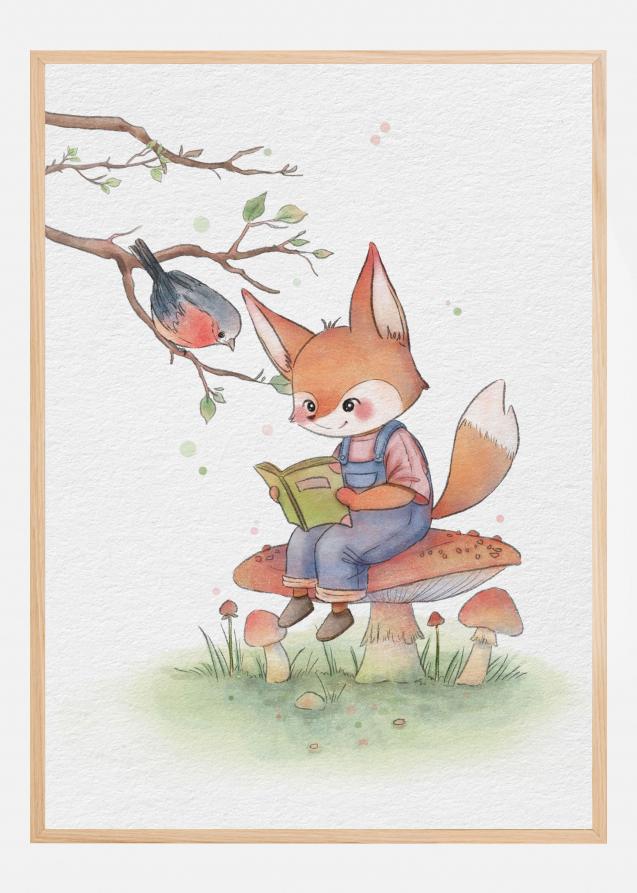 Fox and Bird Illustration Juliste
