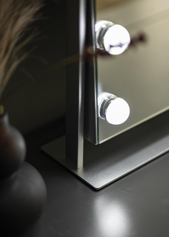 KAILA Meikkipeili Soft Corner LED Hopeanvrinen 60x52 cm