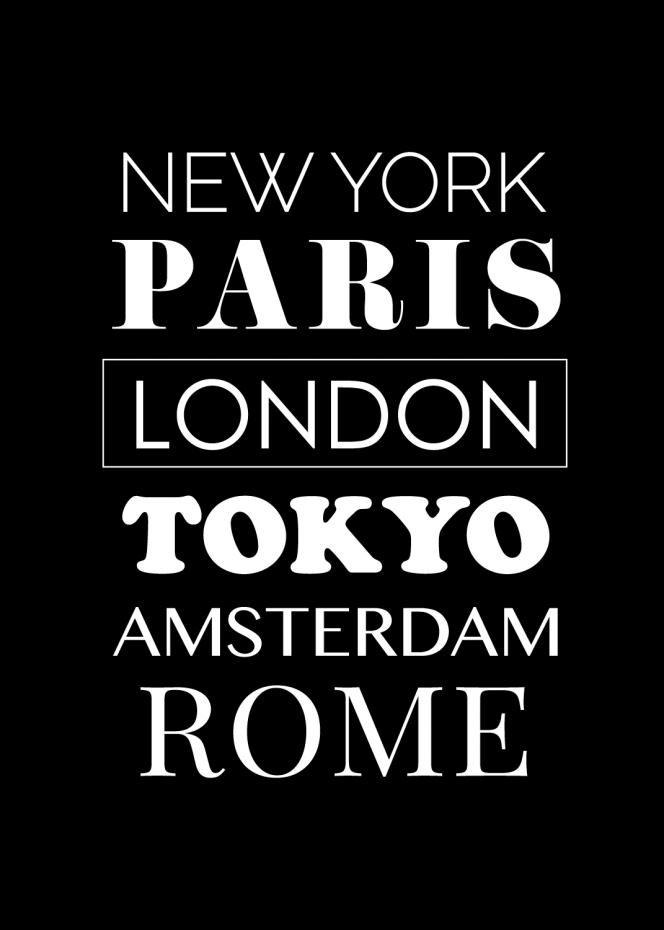 New York - Paris - London - Tokyo - Amsterdam - Rome