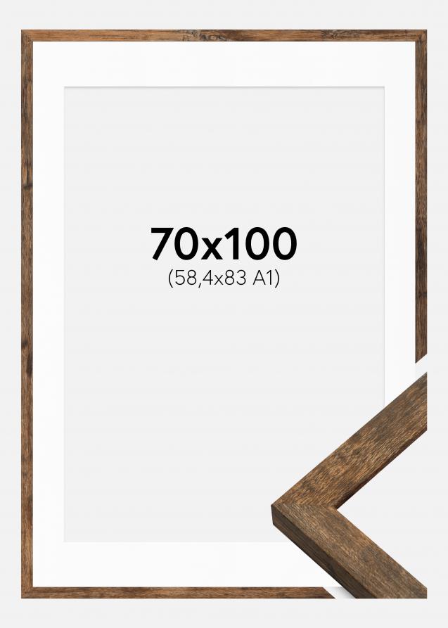 Kehys Fiorito Washed Oak 70x100 cm - Passepartout Valkoinen 59,4x84 cm (A1)
