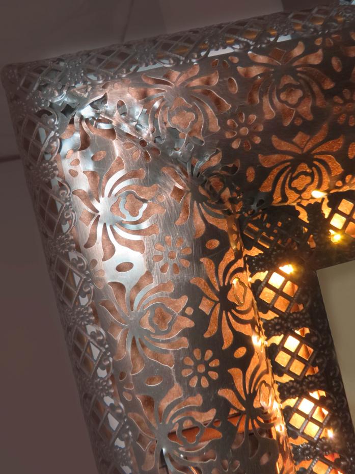 Peili Marrakesh Rectangular LED Metal Pronssinvrinen 74x94 cm