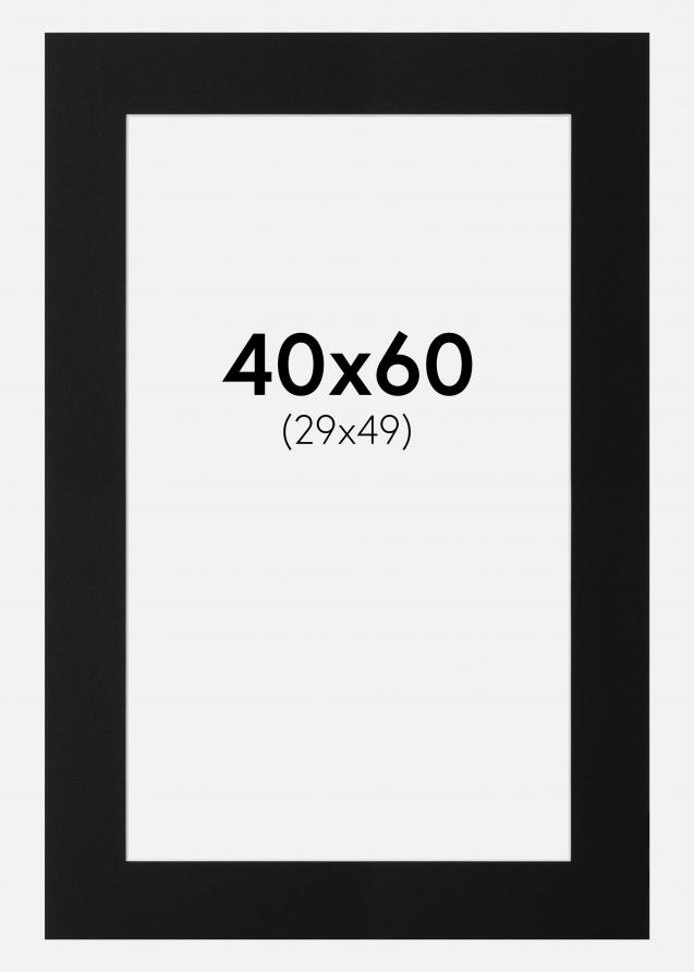 Paspatuuri Musta Standard (Valkoinen Keskus) 40x60 cm (29x49)