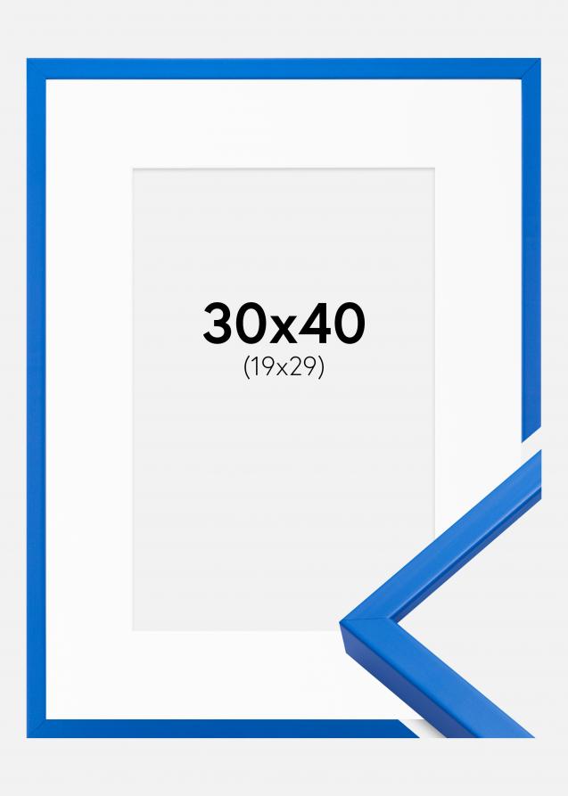 Kehys E-Line Sininen 30x40 cm - Passepartout Valkoinen 20x30 cm
