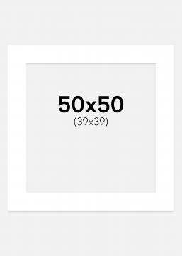 Paspatuuri Supervalkoinen (Valkoisella keskustalla) 50x50 cm (39x39 cm)