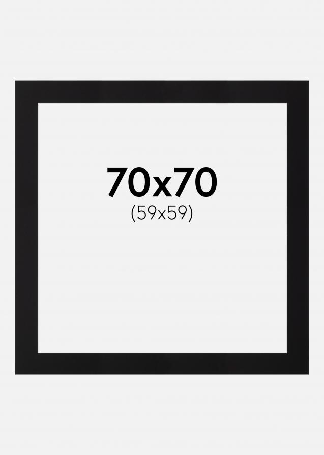 Paspatuuri Musta (Valkoinen keskus) 70x70 cm (59x59)