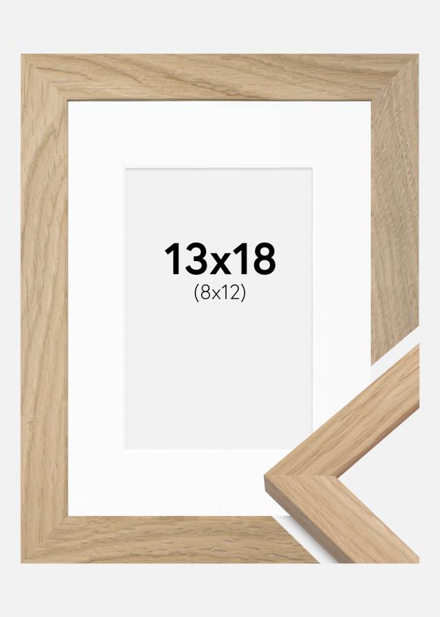 Kehys Oak Wood 13x18 cm - Passepartout Valkoinen 9x13 cm