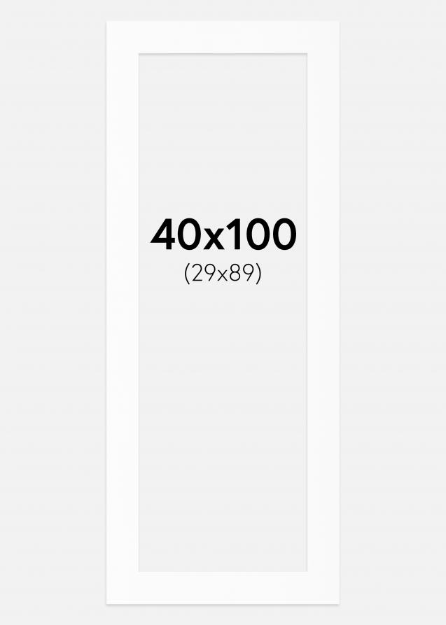Passepartout Valkoinen Standard (Valkoinen keskus) 40x100 cm (29x89)