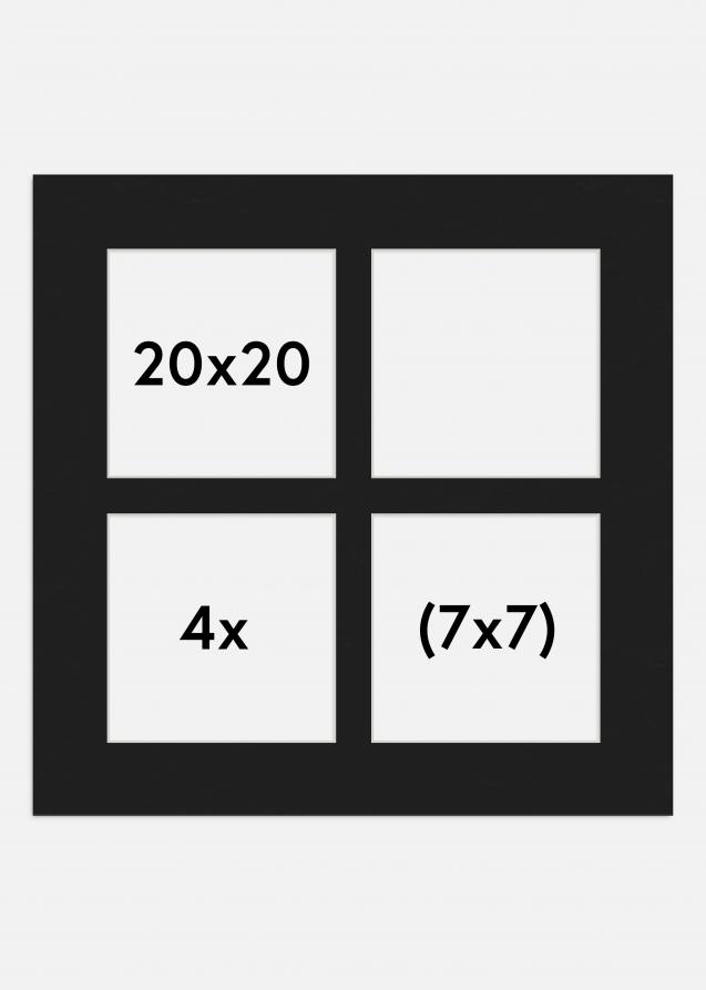 Paspatuuri Musta 20x20 cm - Kollaasi 4 kuvalle (7x7 cm)