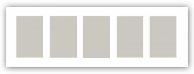 Paspatuuri Valkoinen 20x60 cm - Kollaasi 5 kuvalle (9x14 cm)