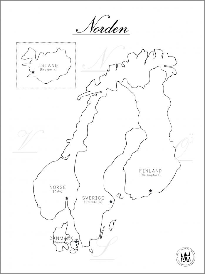 Knaada - Pohjoismaat - 30x40 cm