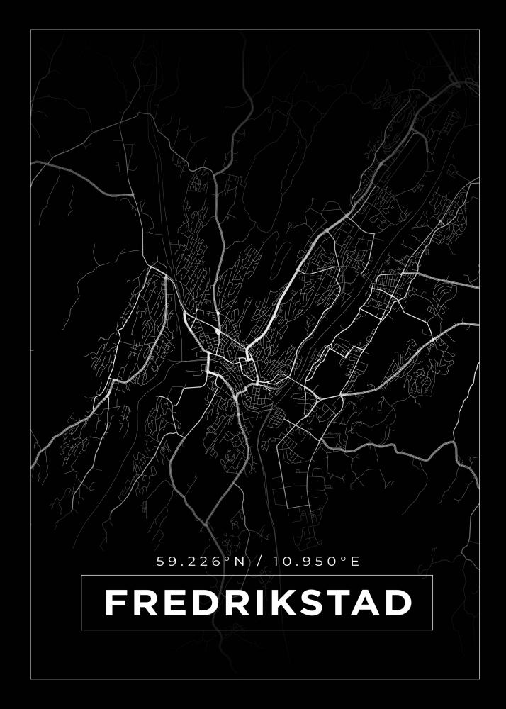 Kartta - Fredrikstad - Musta Juliste