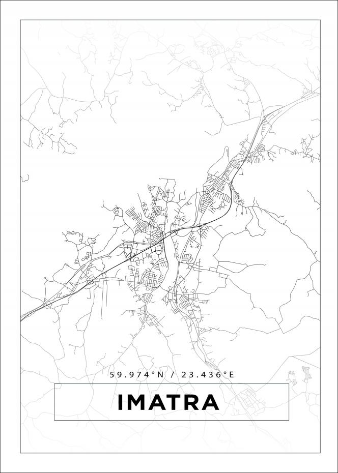 Kartta - Imatra - Valkoinen Juliste