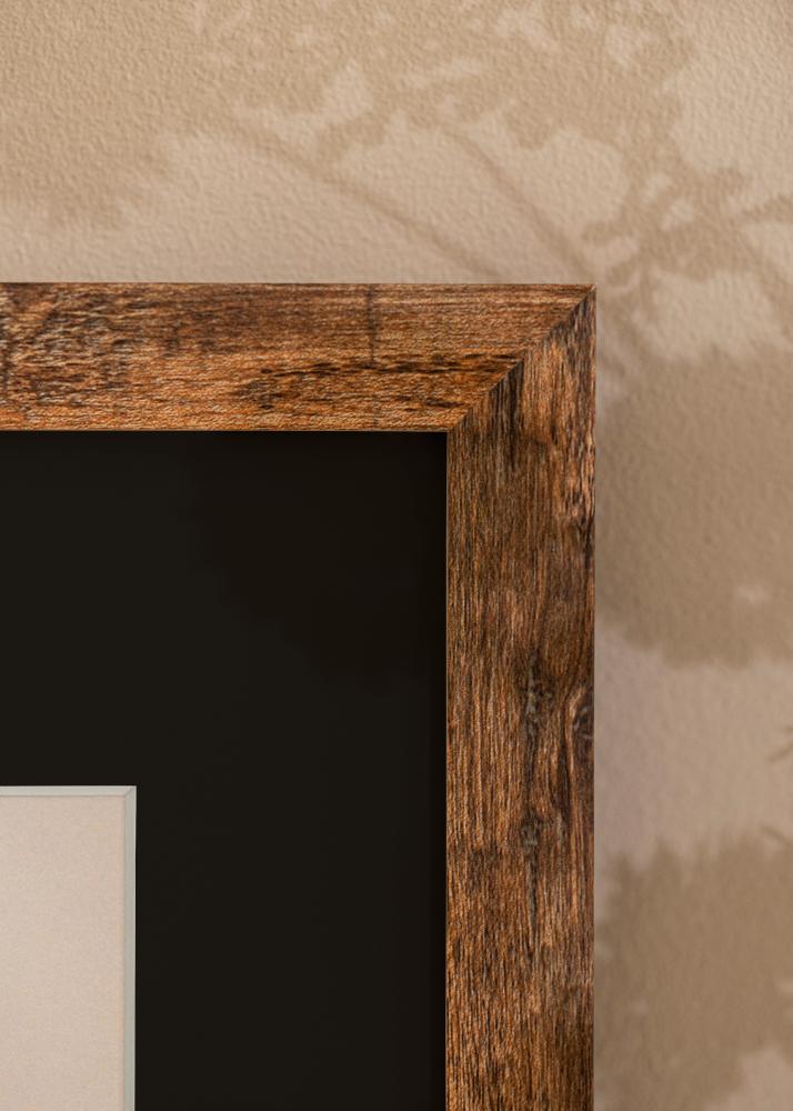 Kehys Fiorito Washed Oak 50x70 cm - Paspatuuri Musta 42x59,4 cm (A2)