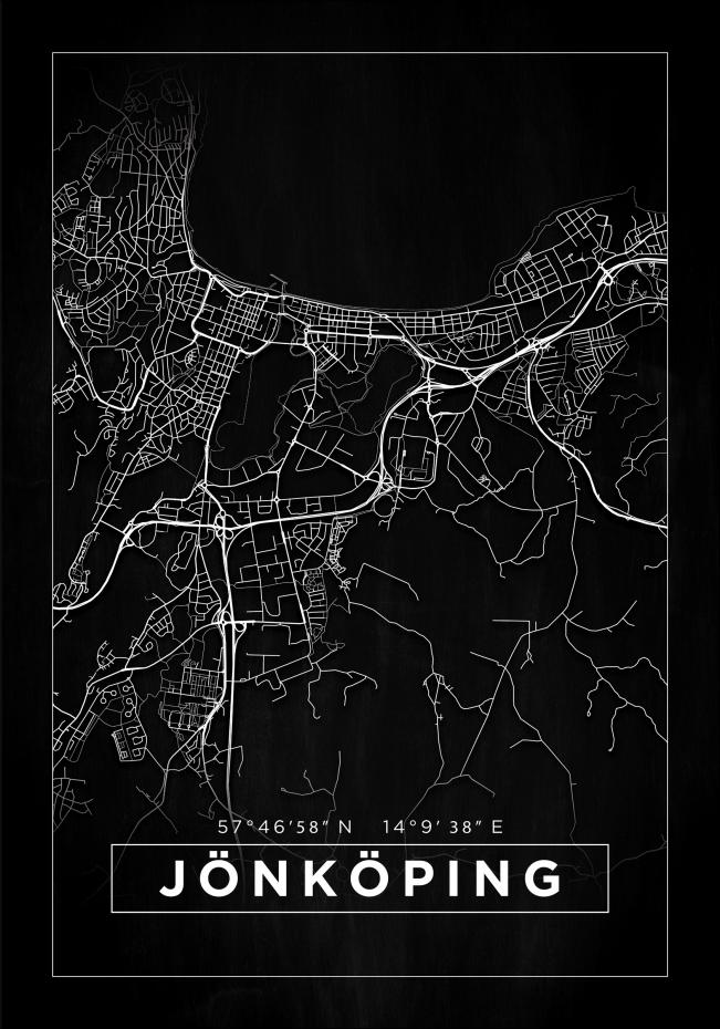 Kartta - Jnkping - Musta Juliste