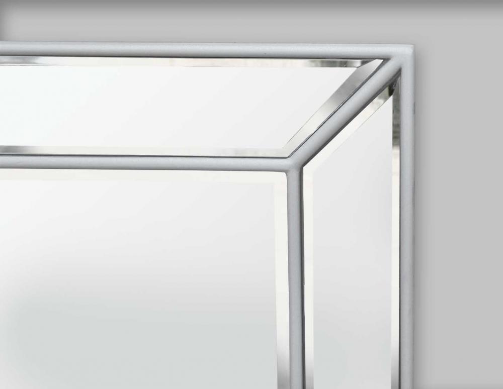 Peili Pimlico Glass Panelled Wood Misty Valkoinen 79x112 cm