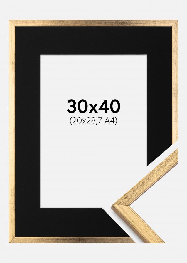 Kehys Galant Kulta 30x40 cm - Paspatuuri Musta 21x29,7 cm (A4)