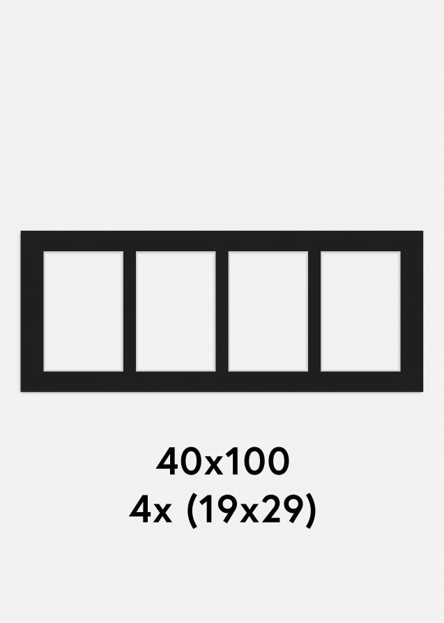 Paspatuuri Musta 40x100 cm - Kollaasi 4 kuvalle (19x29 cm)