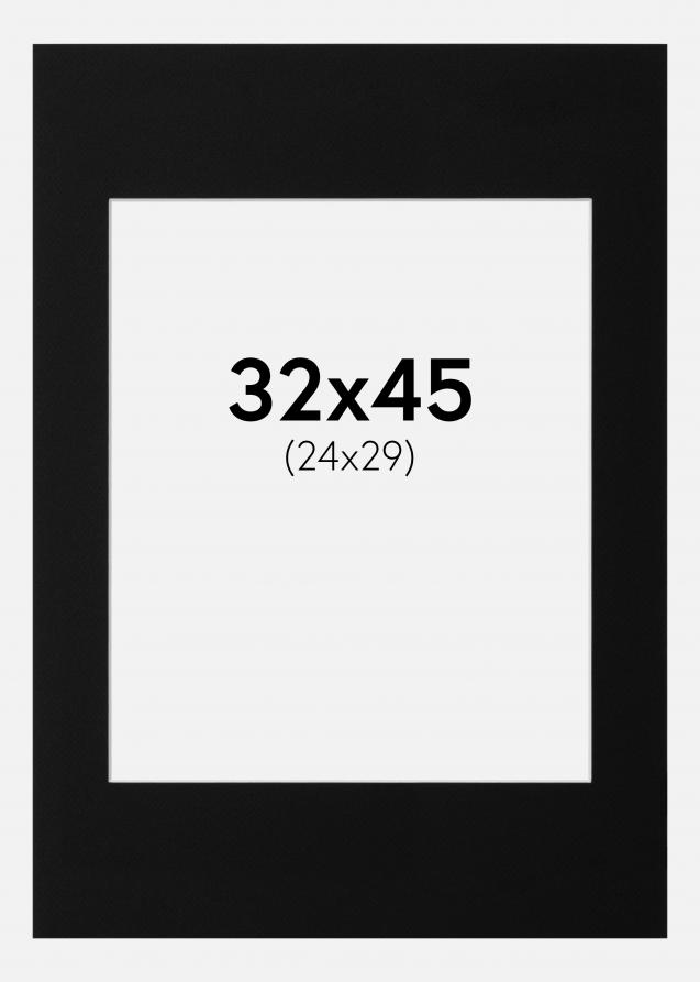 Paspatuuri Musta Standard (Valkoinen Keskus) 32x45 cm (24x29)