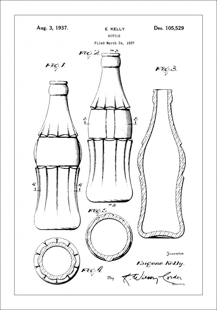 Patenttipiirustus - Coca Cola Pullo Juliste
