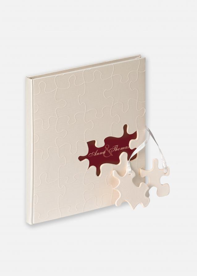 Puzzle Vieraskirja - 23x25 cm (144 Valkoista sivua / 72 lehteä)