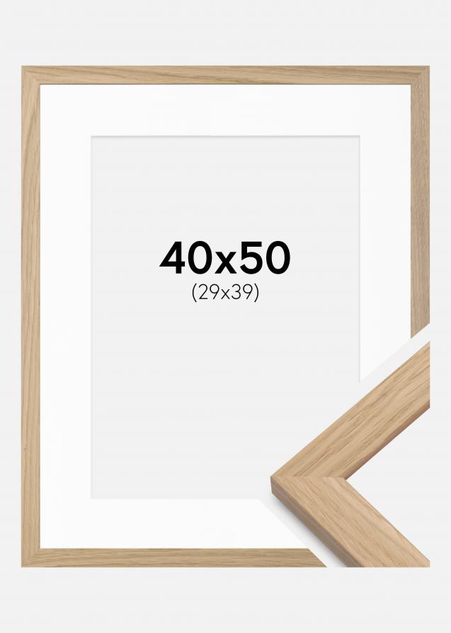Kehys Oak Wood 40x50 cm - Passepartout Valkoinen 30x40 cm