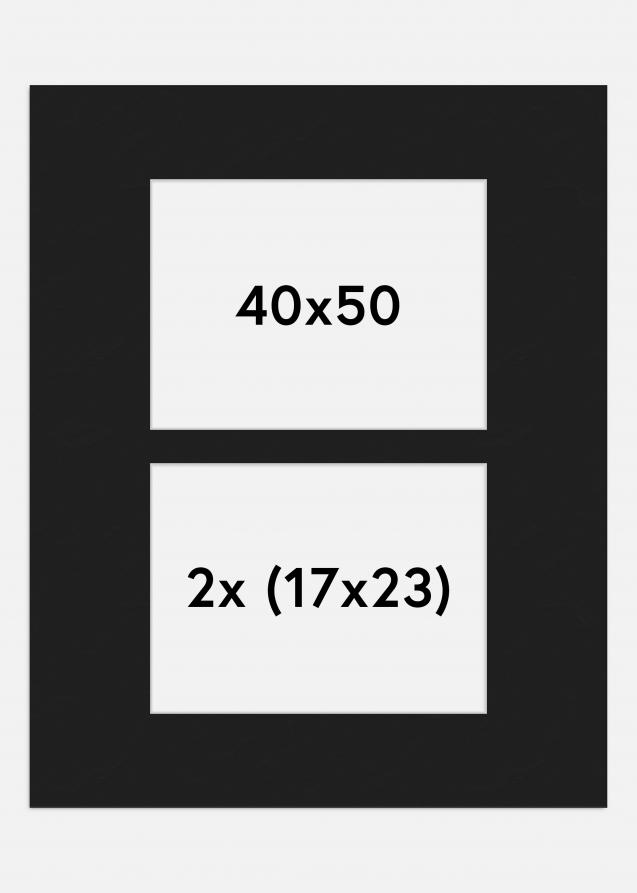 Paspatuuri Musta 40x50 cm - Kollaasi 2 kuvalle (17x23 cm)