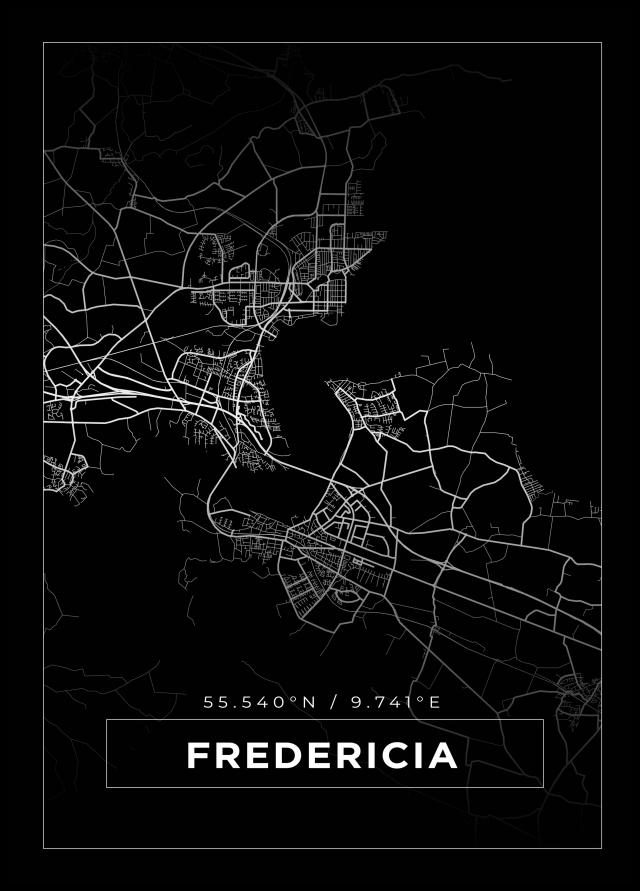 Kartta - Fredericia - Musta Juliste