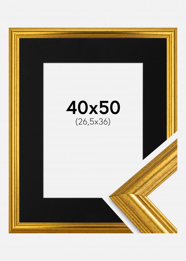 Kehys Västkusten Kulta 40x50 cm - Paspatuuri Musta 27,5x37 cm