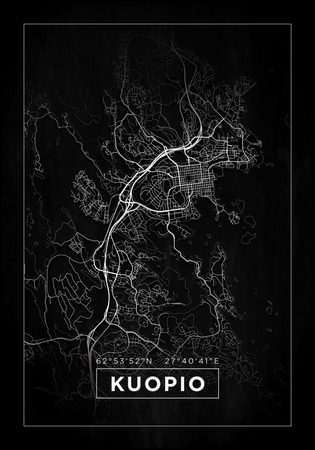 Kartta - Kuopio - Musta Juliste
