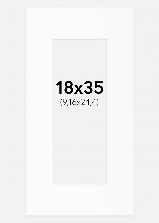 Passepartout Valkoinen Standard (Valkoinen keskus) 18x35 cm (9,16x24,4)