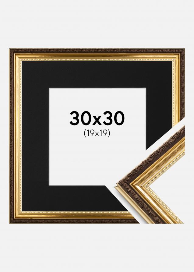 Kehys Abisko Kulta 30x30 cm - Paspatuuri Musta 20x20 cm