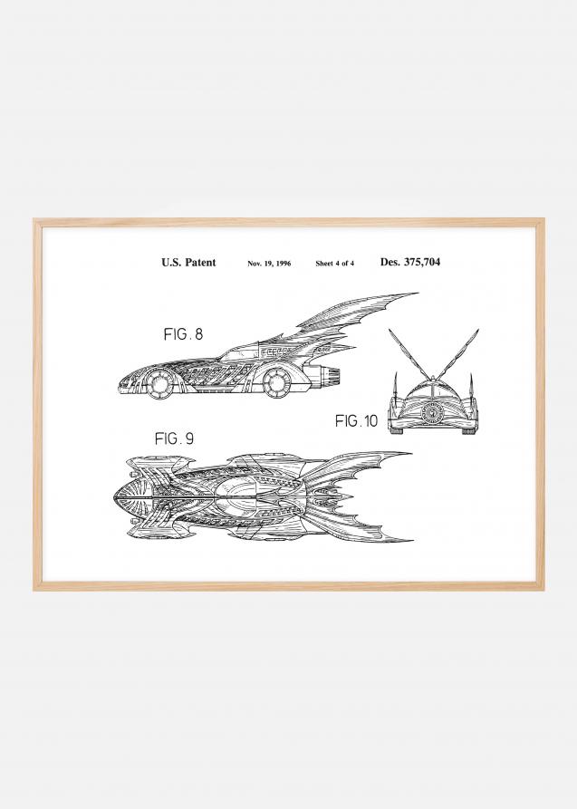 Patentti piirustus - Batman - Batmobile 1996 IIII Juliste