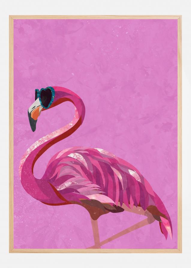 Magenta Metallic Flamingo Juliste