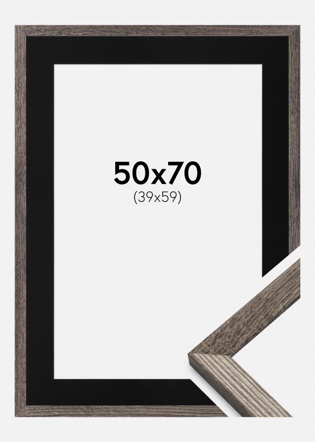 Kehys Fiorito Saksanpähkinä 50x70 cm - Paspatuuri Musta 40x60 cm