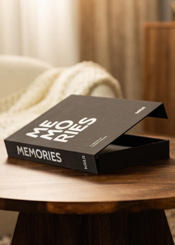 KAILA MEMORIES Black/White - Coffee Table Photo Album (60 Mustaa sivua)
