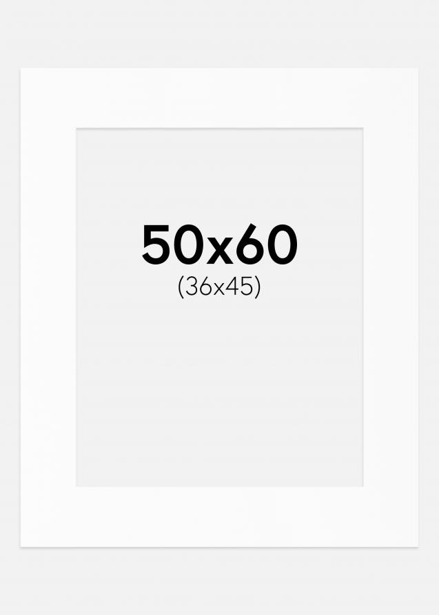 Passepartout Valkoinen Standard (Valkoinen keskus) 50x60 cm (36x45)