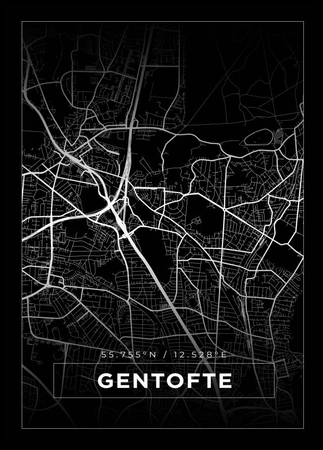 Kartta - Gentofte - Musta Juliste