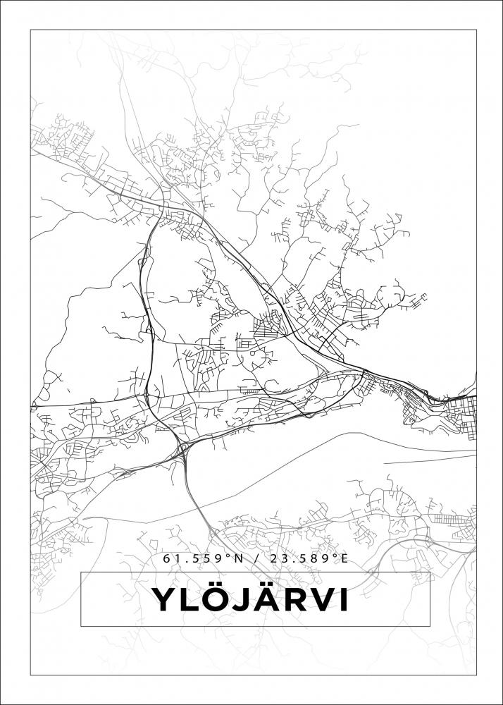 Kartta - Yljrvi - Valkoinen Juliste