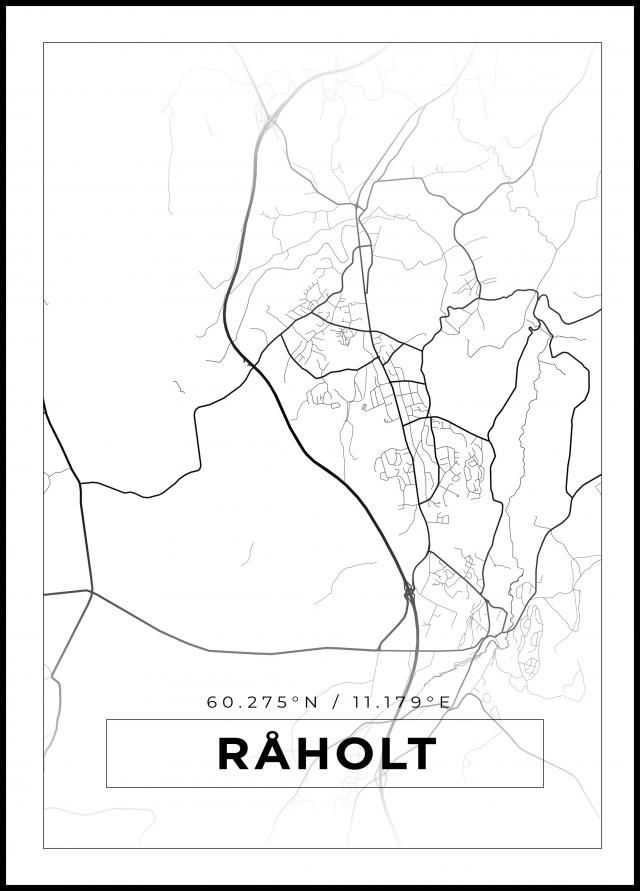 Kartta - Råholt - Valkoinen Juliste