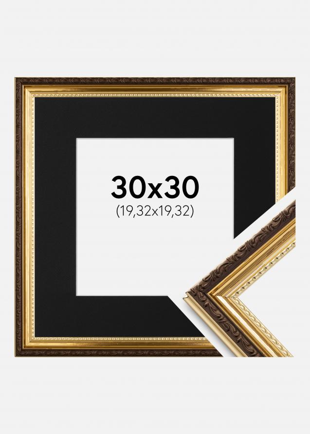 Kehys Abisko Kulta 30x30 cm - Paspatuuri Musta 8x8 tuumaa (20,32x20,32 cm)